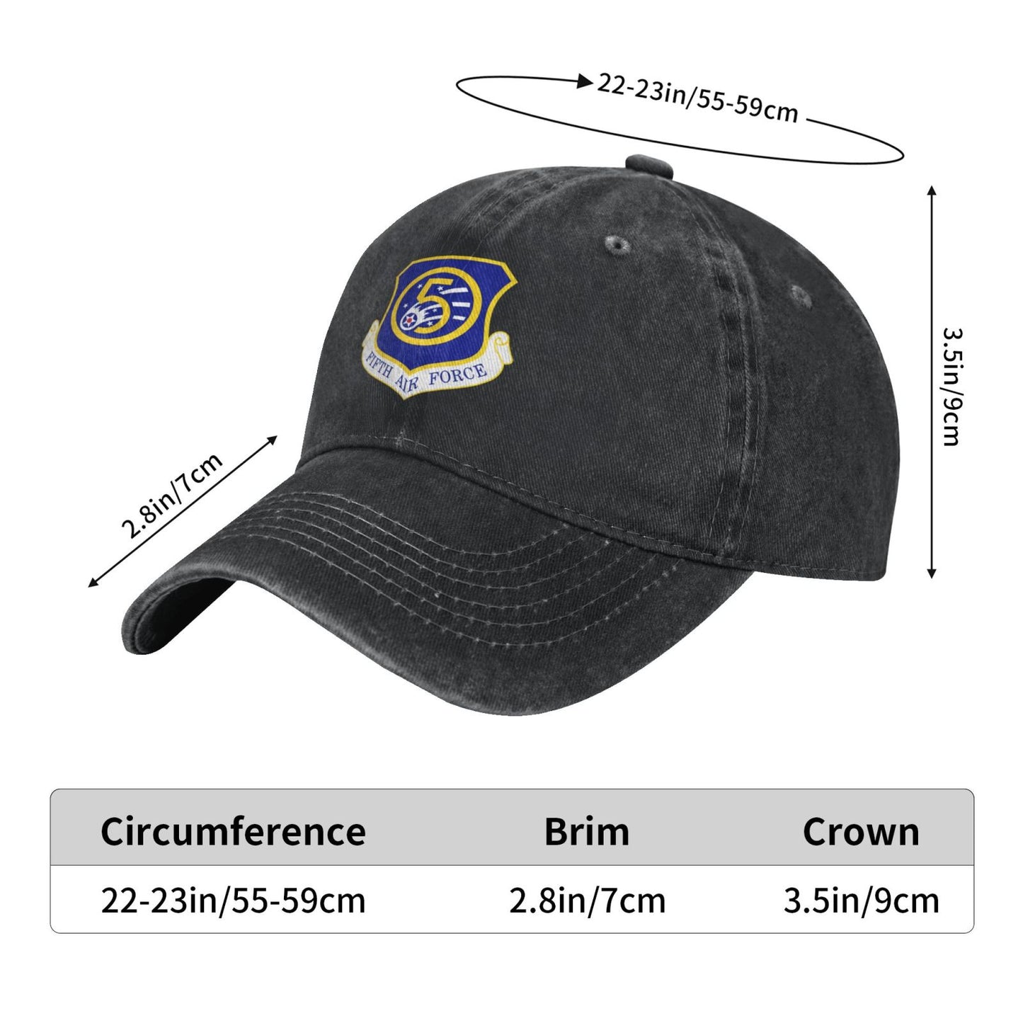 Fifth Air Force-Emblem Printed unisex baseball cap adjustable cap veteran gift