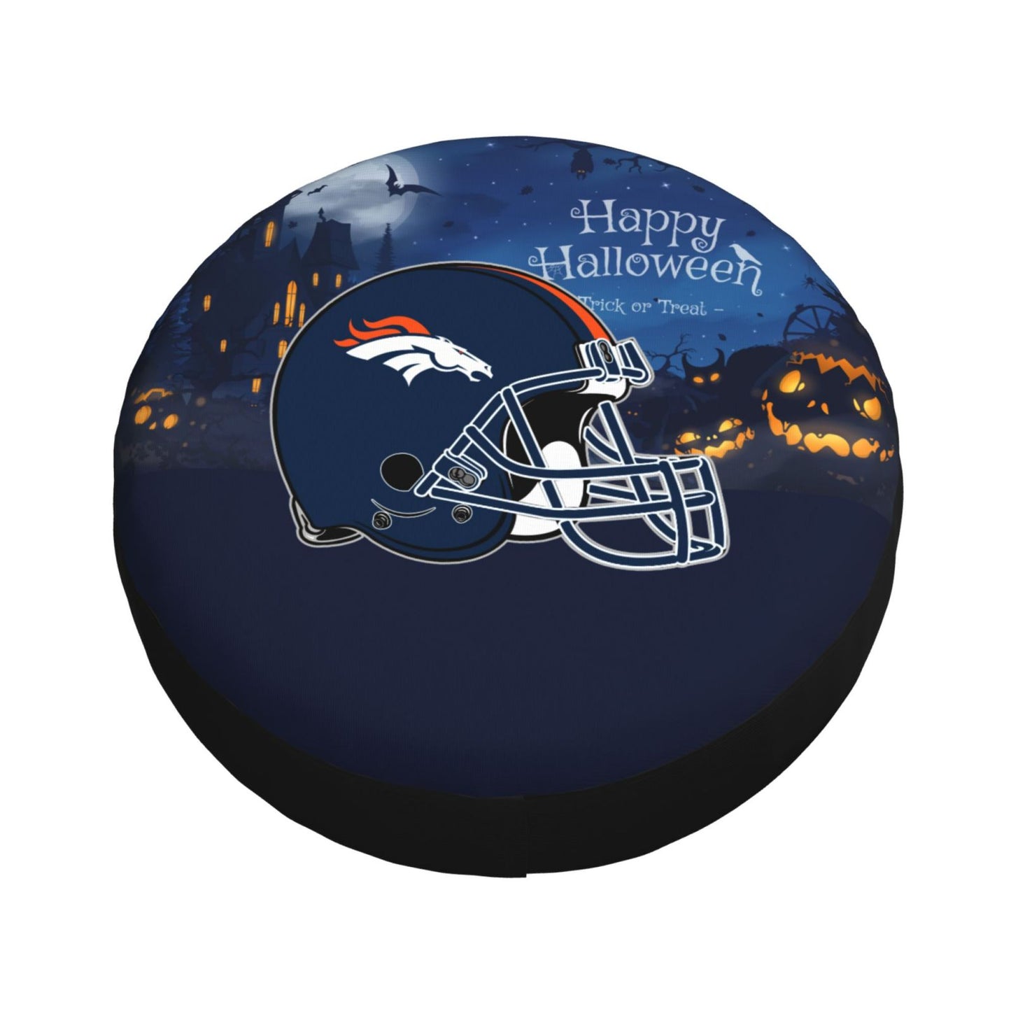 Denver Broncos printed car tire cover Happy Halloween printed tire dust cover