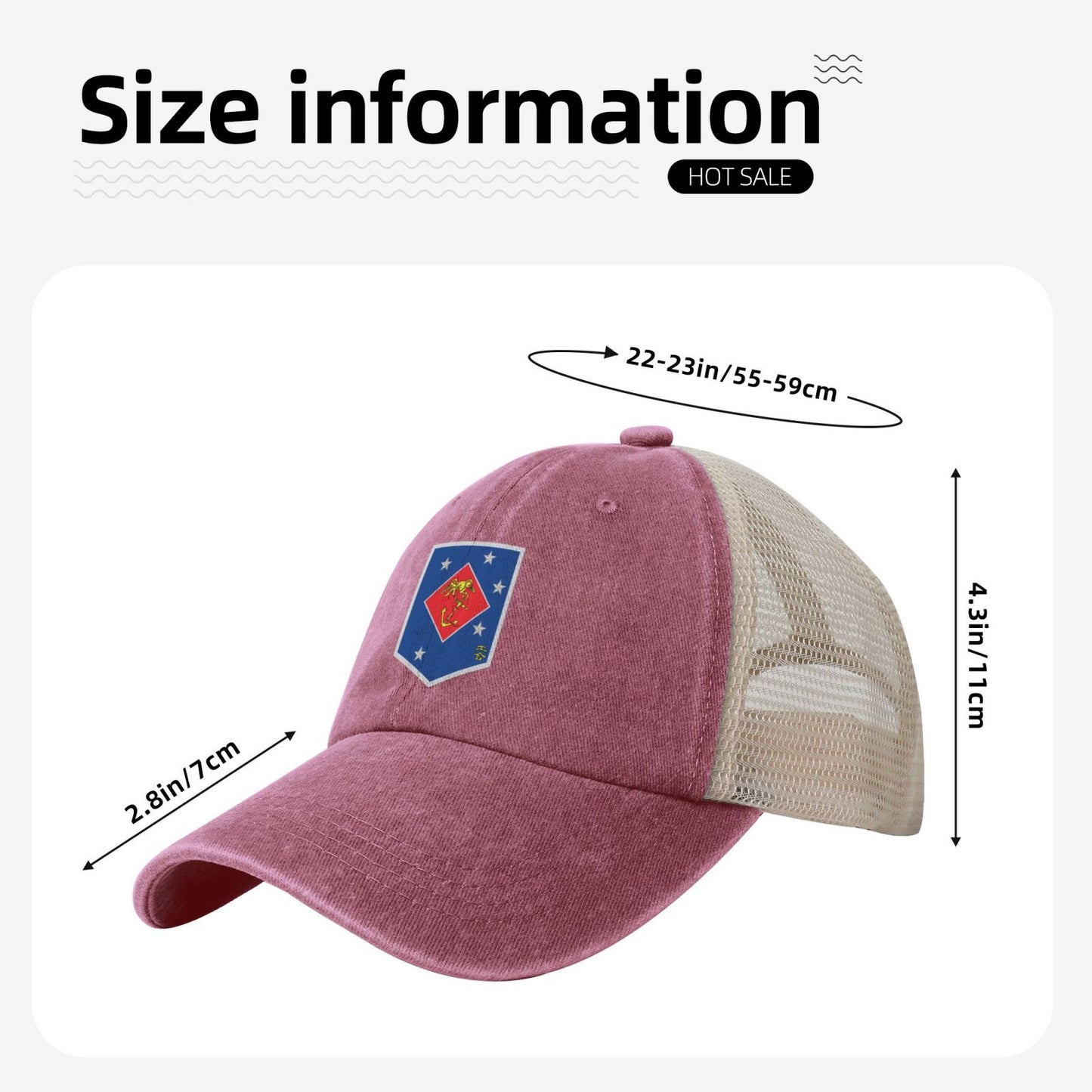 USMC MSOR Printed unisex baseball cap adjustable grid baseball cap veteran gift