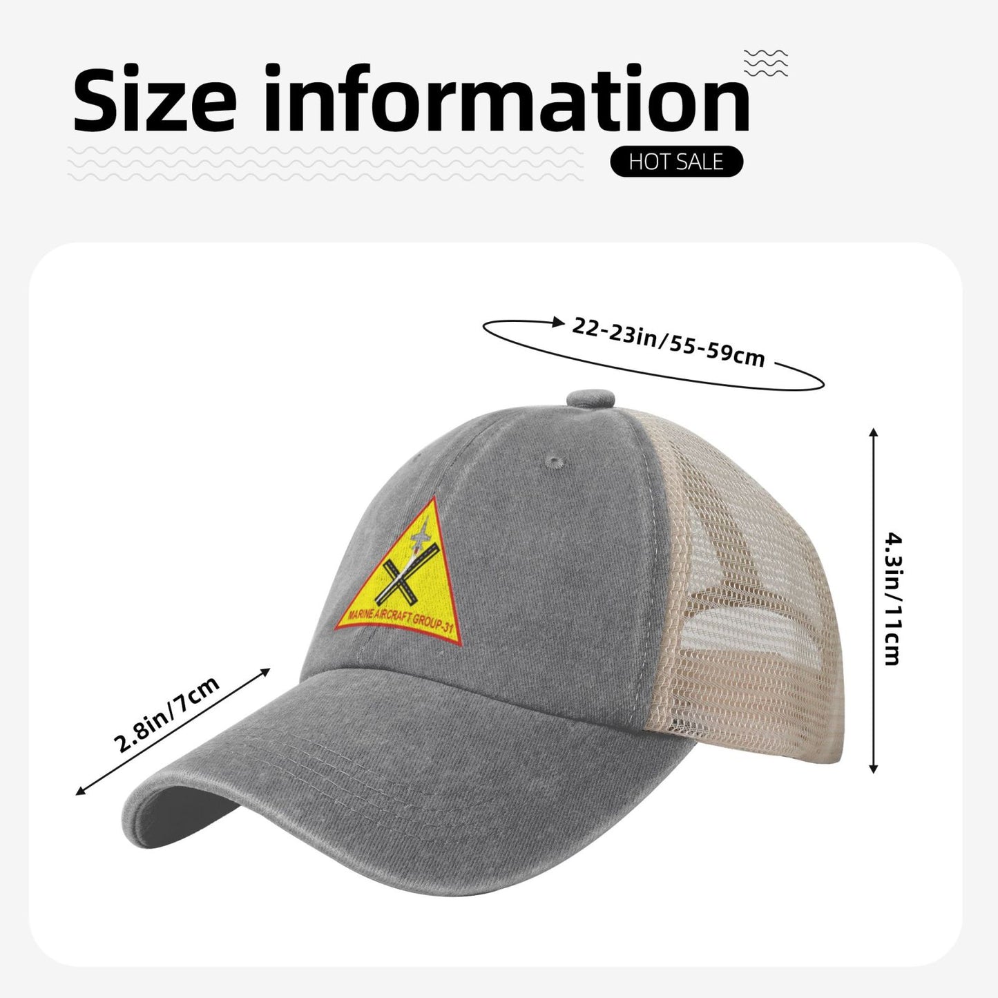 MAG31 Beaufort Printed unisex baseball cap adjustable grid baseball cap veteran gift