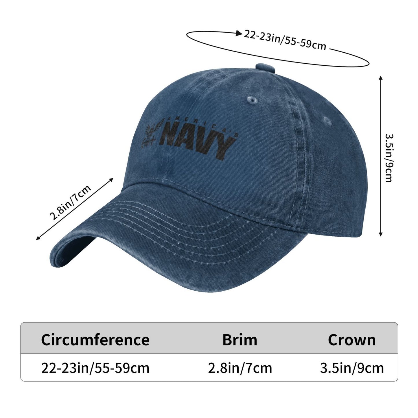 Logo Of The United States Navy Printed unisex baseball cap adjustable cap veteran gift