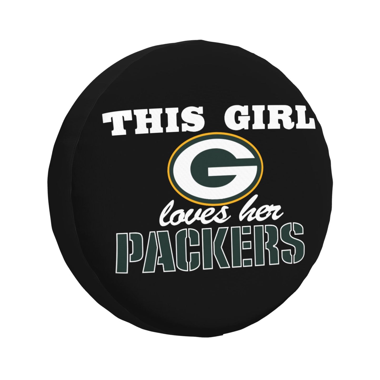 Green Bay Packers Printing wheel dust cover black background car tire cover
