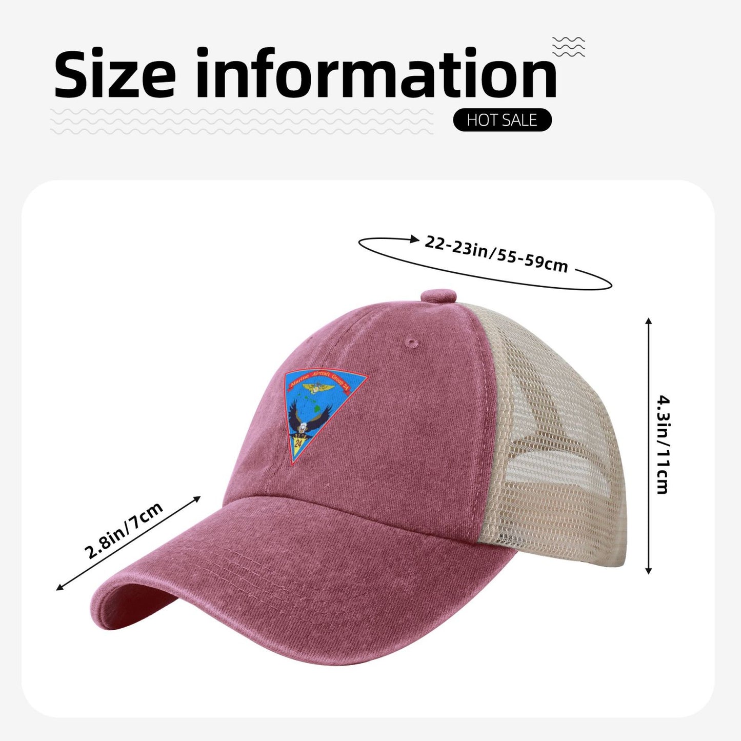 Mag24 Insignia Printed unisex baseball cap adjustable grid baseball cap veteran gift