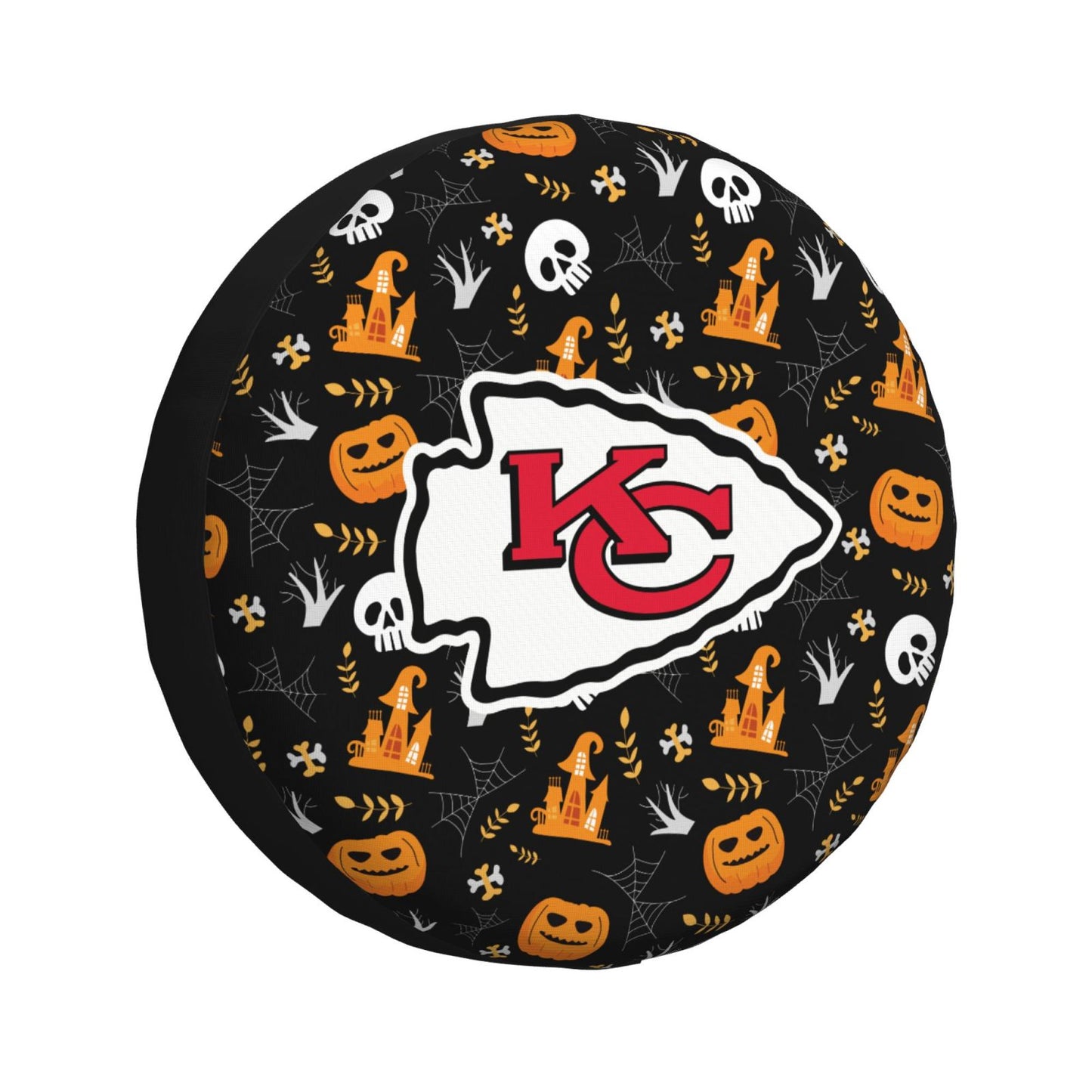 Kansas City Chiefs Print Pumpkin Castle Small Printed Car Tire Cover Tire Dust Cover