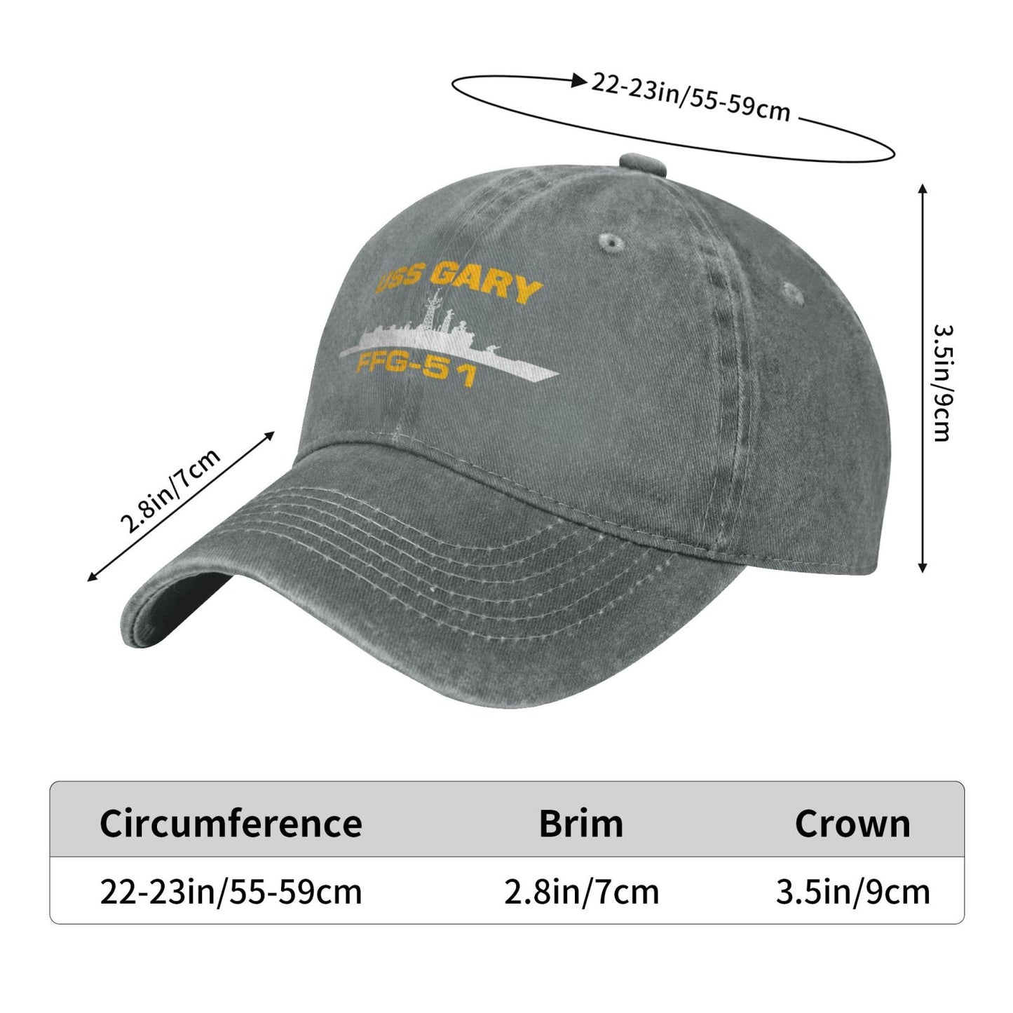 USS Gary (FFG-51) Printed unisex baseball cap adjustable cap veteran gift