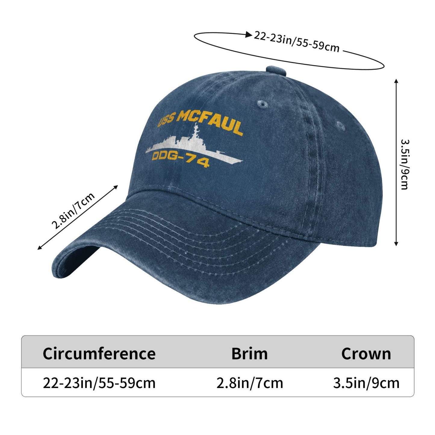 USS McFaul (DDG-74) Printed unisex baseball cap adjustable cap veteran gift