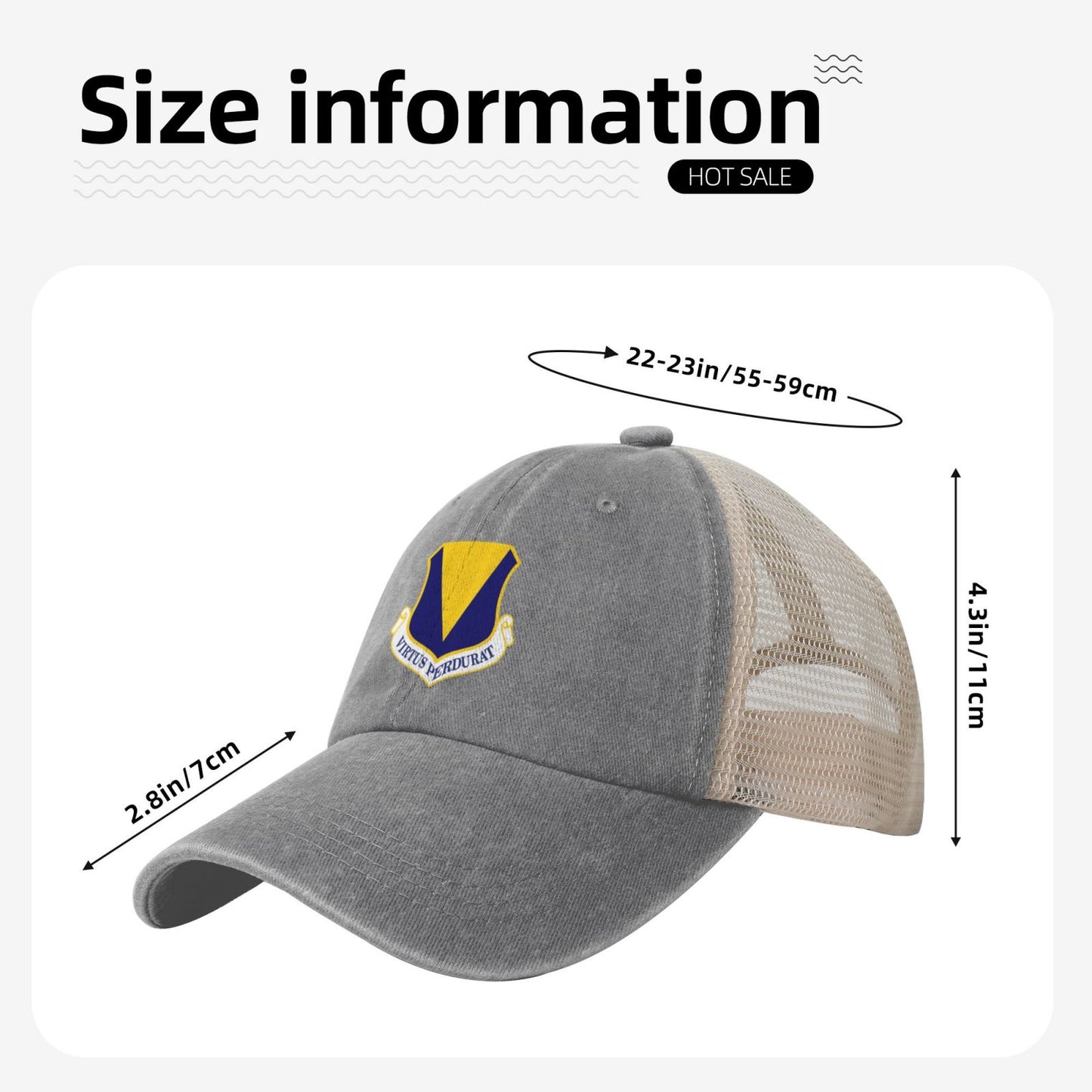 86th Airlift Wing Printed unisex baseball cap adjustable grid baseball cap veteran gift