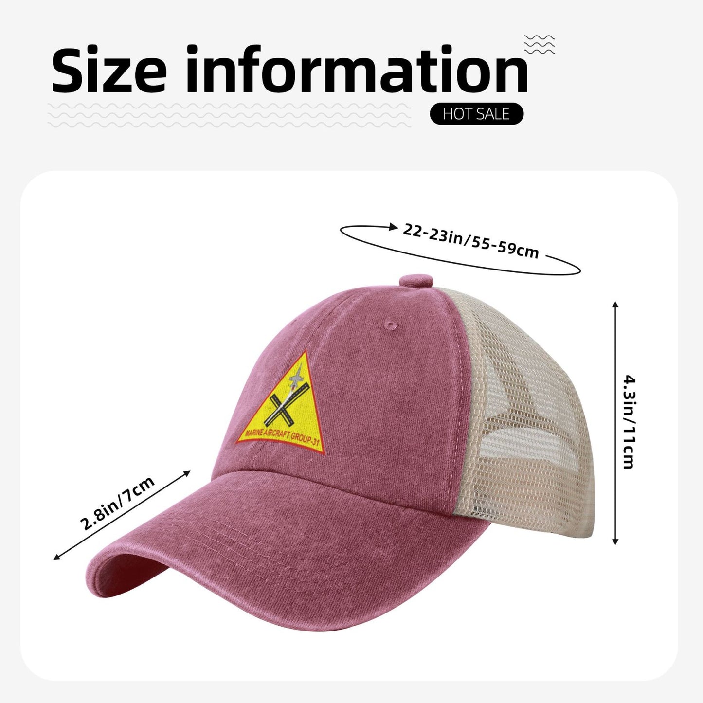 MAG31 Beaufort Printed unisex baseball cap adjustable grid baseball cap veteran gift