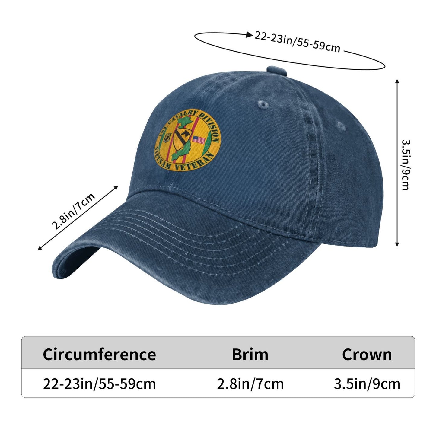 1st Cavalry Division Vietnam Veteran Printed unisex baseball cap adjustable cap outdoor sun hats trucker hat