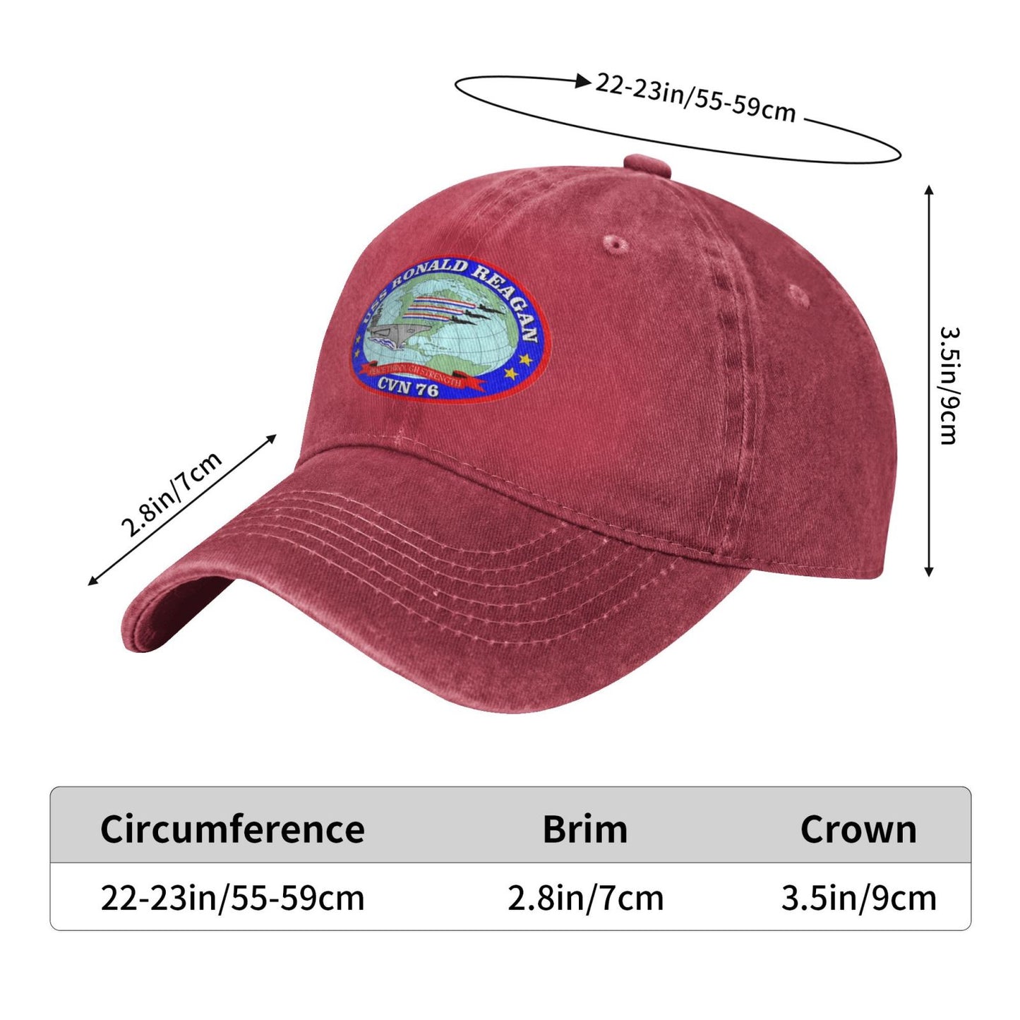 USS Ronald Reagan (CVN-76) Printed unisex baseball cap adjustable cap veteran gift