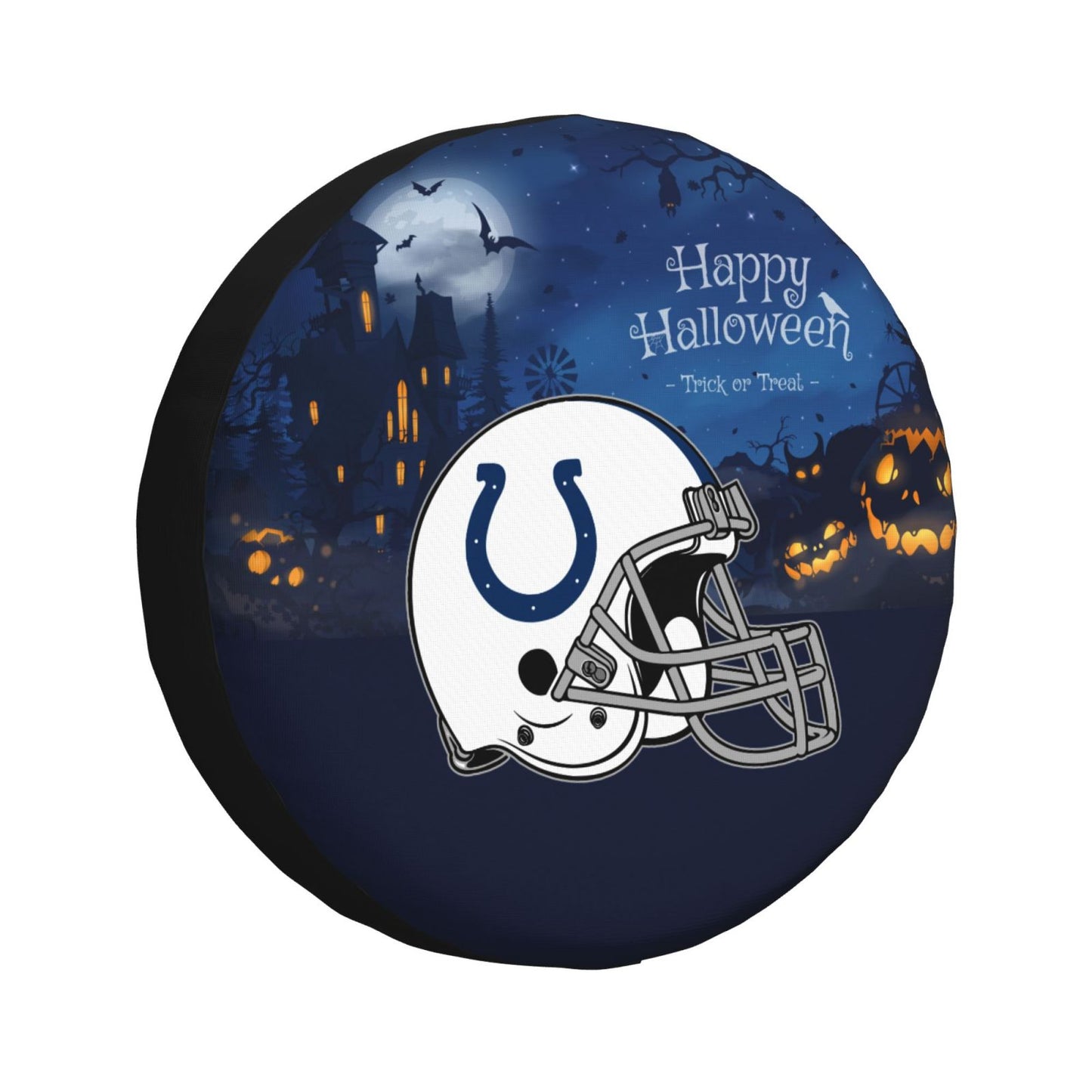 Indianapolis Colts printed car tire cover Happy Halloween printed tire dust cover