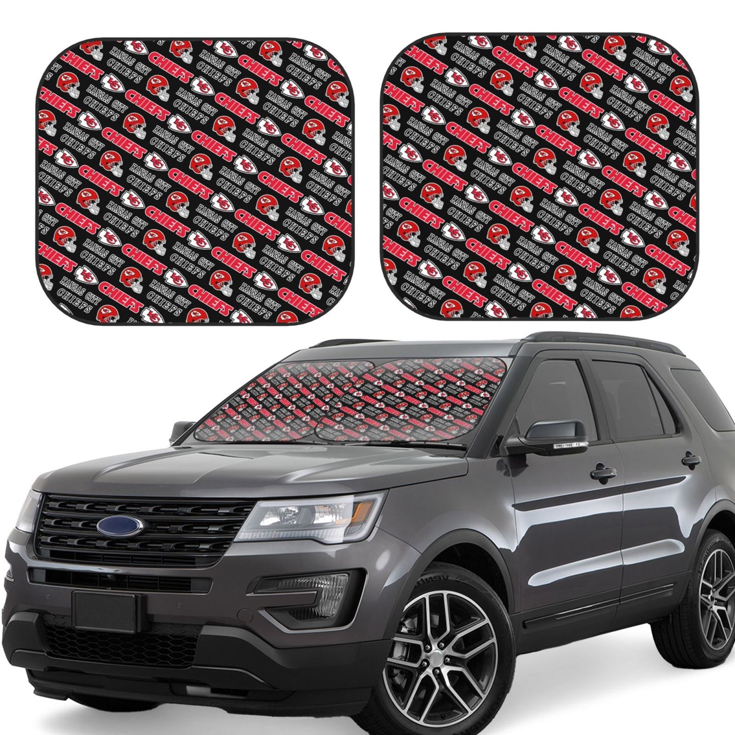 Kansas City Chiefs foldable Car front windshield sunshade UV resistant sunshade