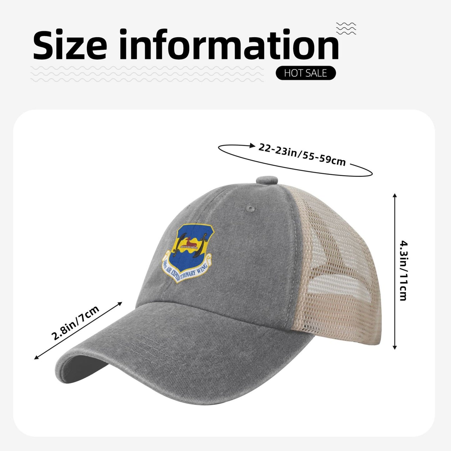 386th Air Expeditionary Wing Printed unisex baseball cap adjustable grid baseball cap veteran gift