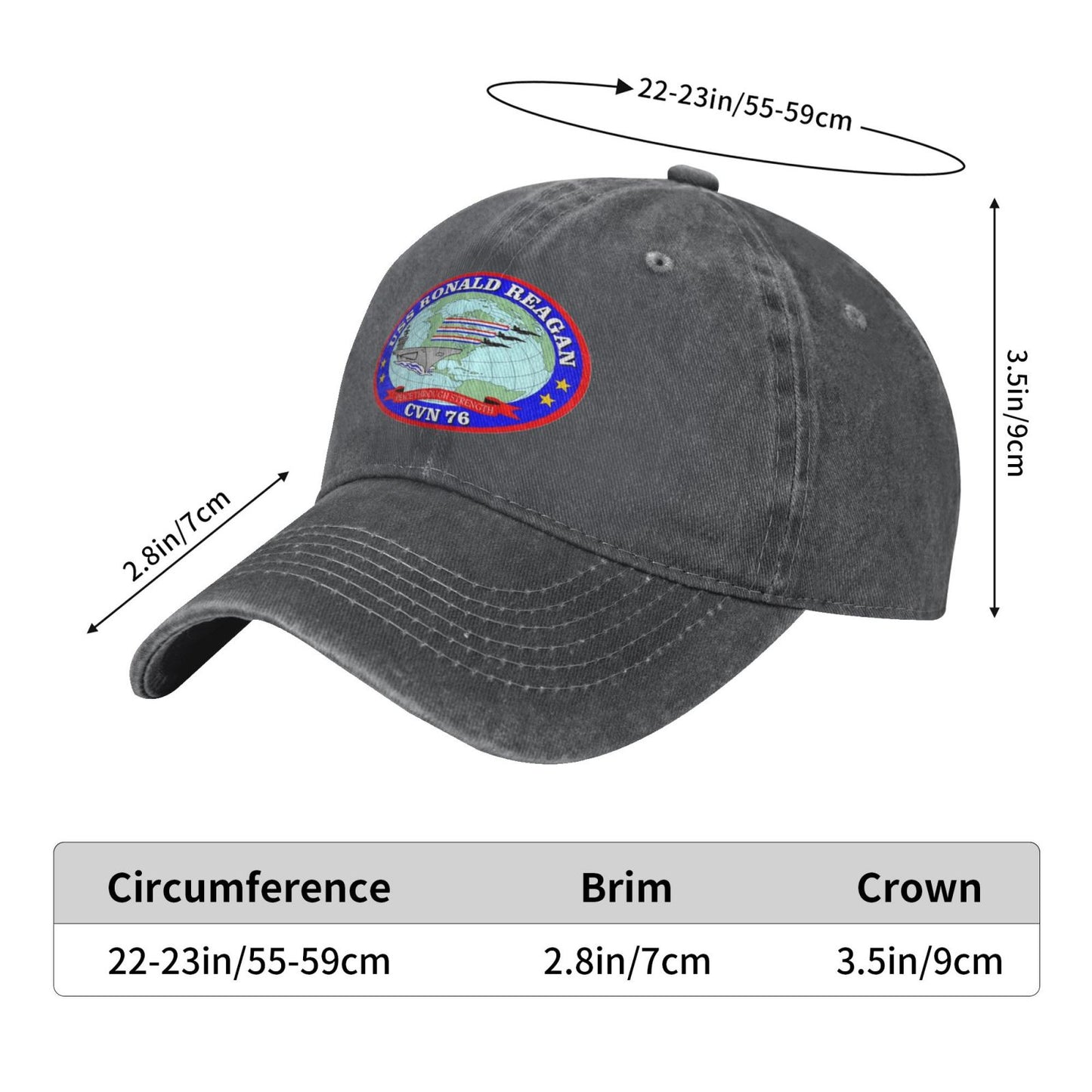 USS Ronald Reagan (CVN-76) Printed unisex baseball cap adjustable cap veteran gift
