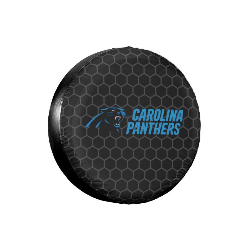 Carolina Panthers Grid printed car tire cover dustproof and waterproof tire cover