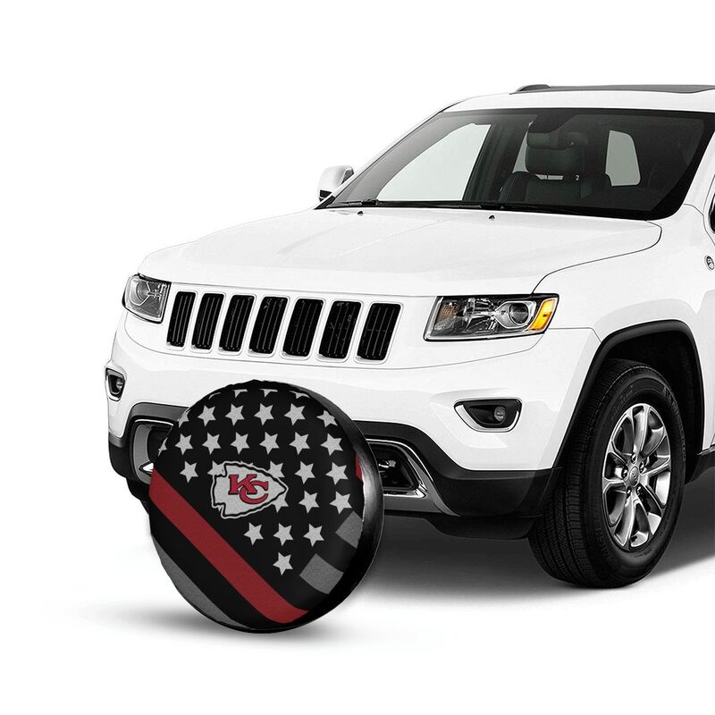 Kansas City Chiefs 2 car dustproof sunscreen tyre protective cover Tyre protective cover