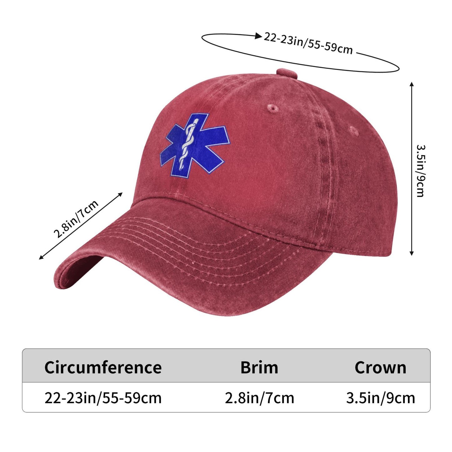 Star Of Life2 Printed unisex baseball cap adjustable cap outdoor trucker hat veterans Gifts