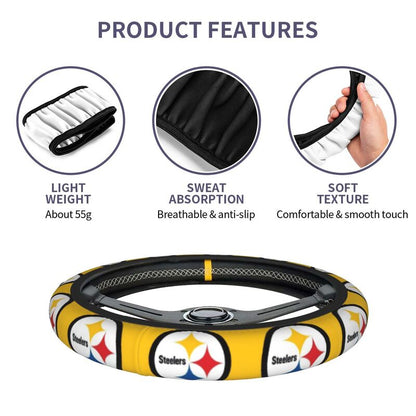 Pittsburgh Steelers 4 Printed breathable anti slip cover elastic steering wheel cover