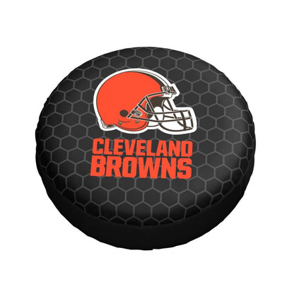 Cleveland Browns Grid printed car tire cover dustproof and waterproof tire cover