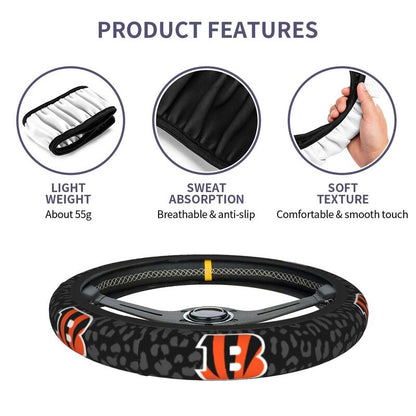 Cincinnati Bengals Printed elastic steering wheel cover car anti-skid cover