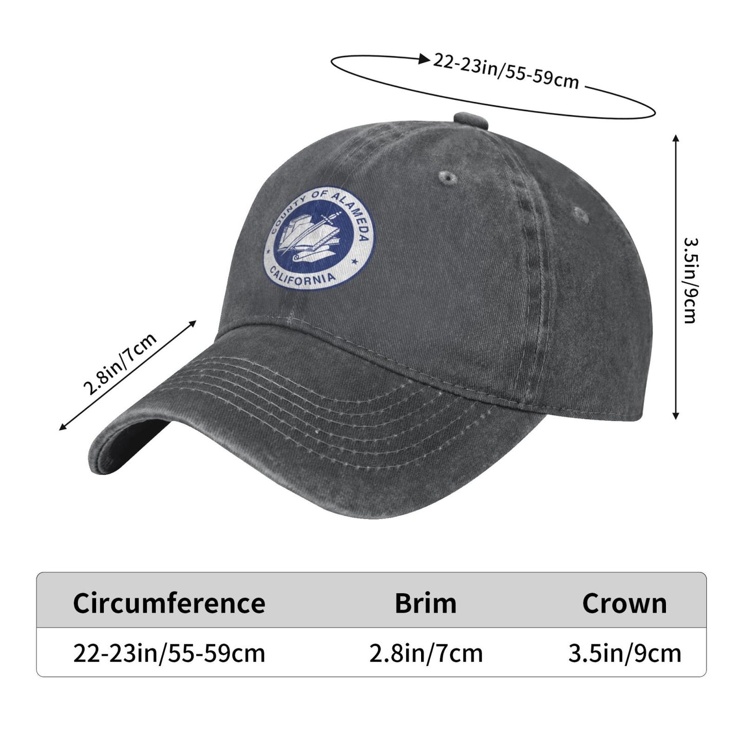 County Of Alameda California Printed unisex baseball cap adjustable cap outdoor sun hats trucker hat