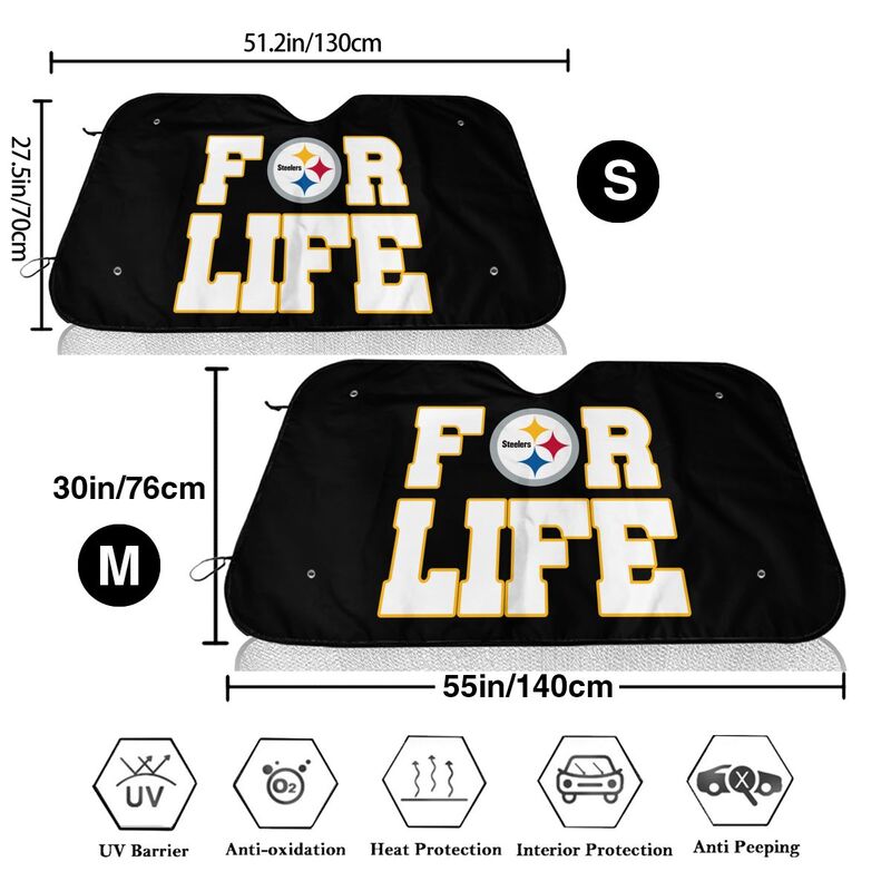 Pittsburgh Steelers 2 Printed car windshield sunshade (multi size)  front windshield sunshade