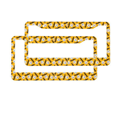 Pittsburgh Steelers Print front rear license plate holder circular hole license plate holder (one pair)