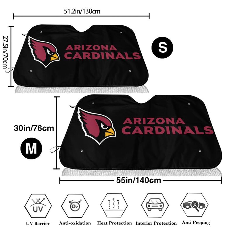 Arizona Cardinals 2 Print suitable for front Car windshield sunshades Car windshield sunshades
