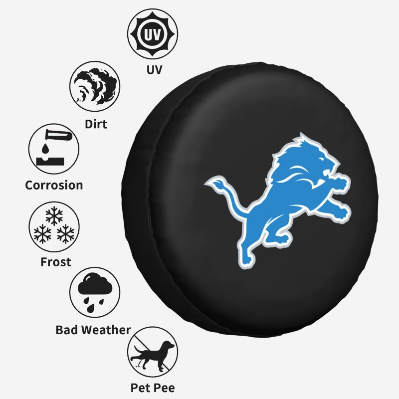 Detroit Lions Car tire protective cover waterproof and dustproof tire cover