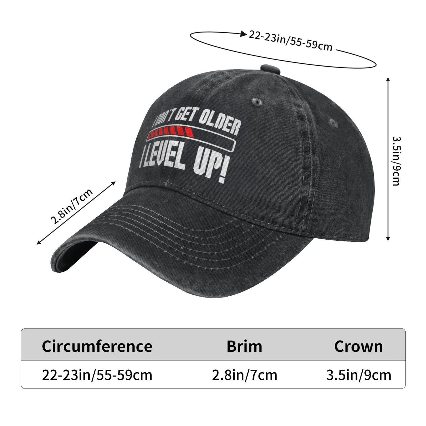 I Don't Get Older I Level Up Printed unisex baseball cap adjustable cap outdoor sun hats trucker hat