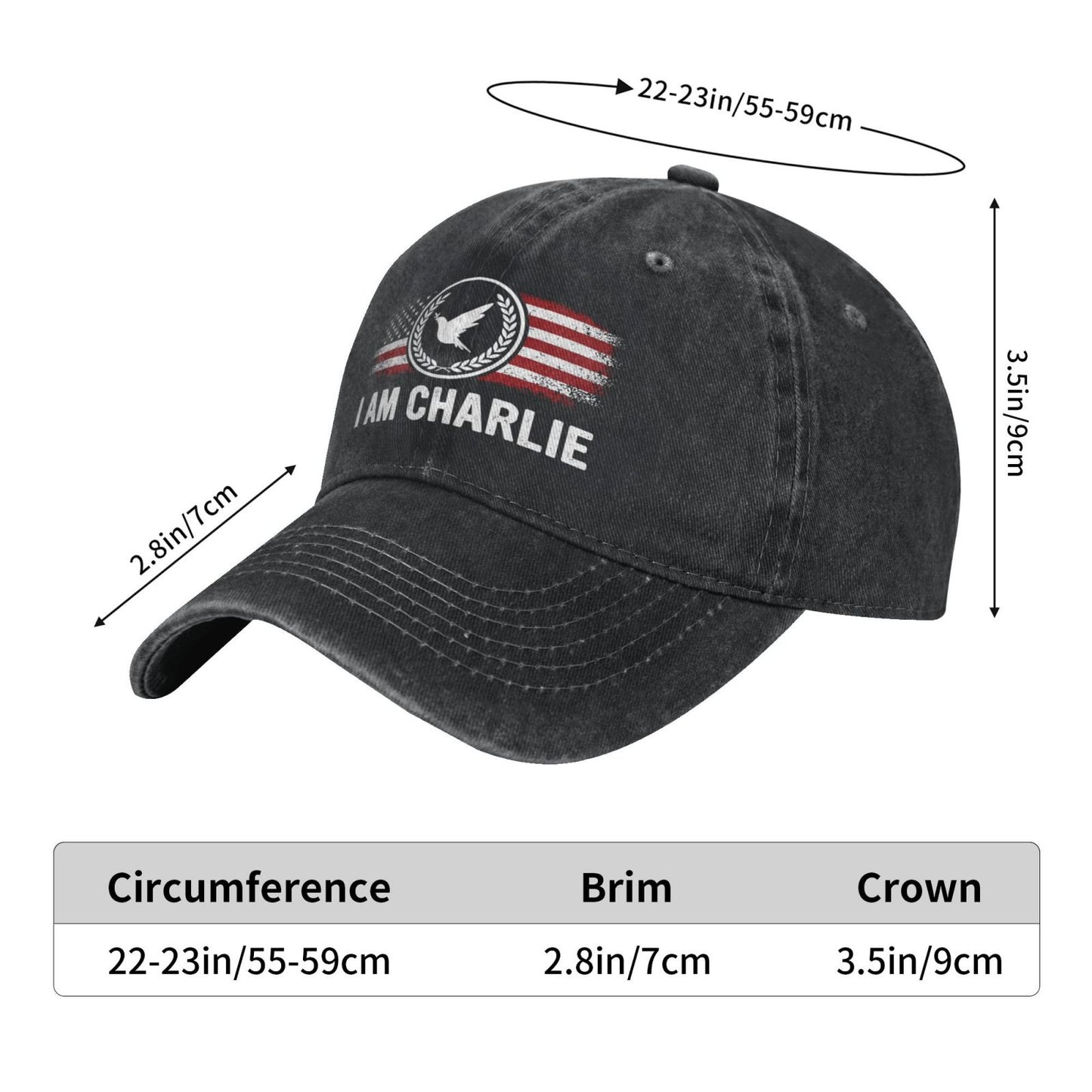 I Am Charlie USA Flag Printed unisex baseball cap outdoor hats adjustable cap trucker gift hat