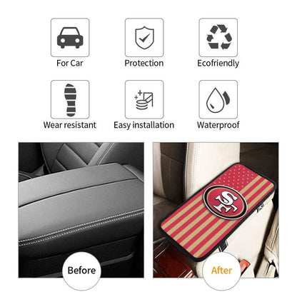 Car armrest box pad San Francisco 49ers 5 Printed central armrest box cushion protective pad