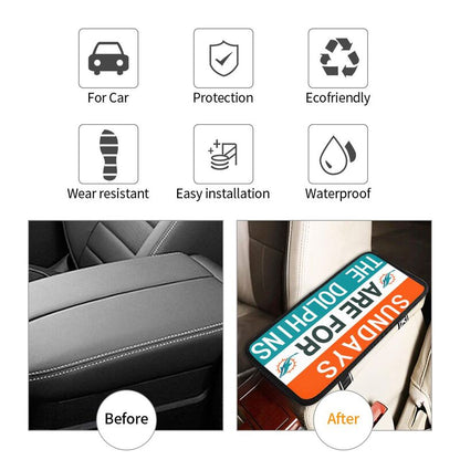Miami Dolphins Personalized printed car armrest cover Car handrail box cushion