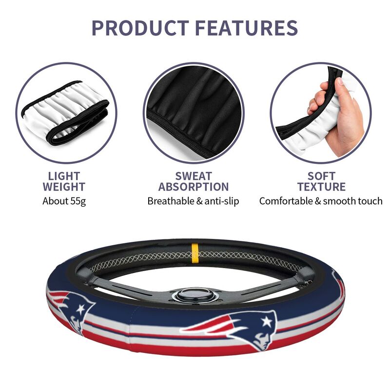 New England Patriots Printed elastic steering wheel cover car steering wheel protective cover