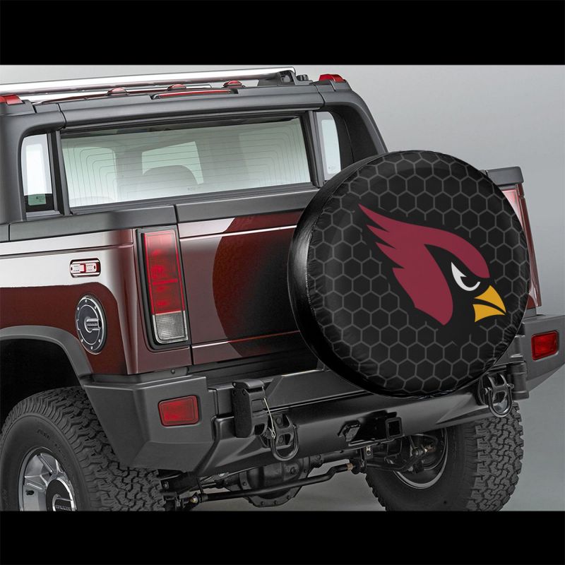 Arizona Cardinals Grid printed car tire cover dustproof and waterproof tire cover
