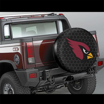 Arizona Cardinals Grid printed car tire cover dustproof and waterproof tire cover