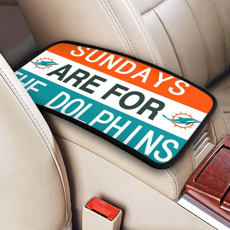 Miami Dolphins Personalized printed car armrest cover Car handrail box cushion