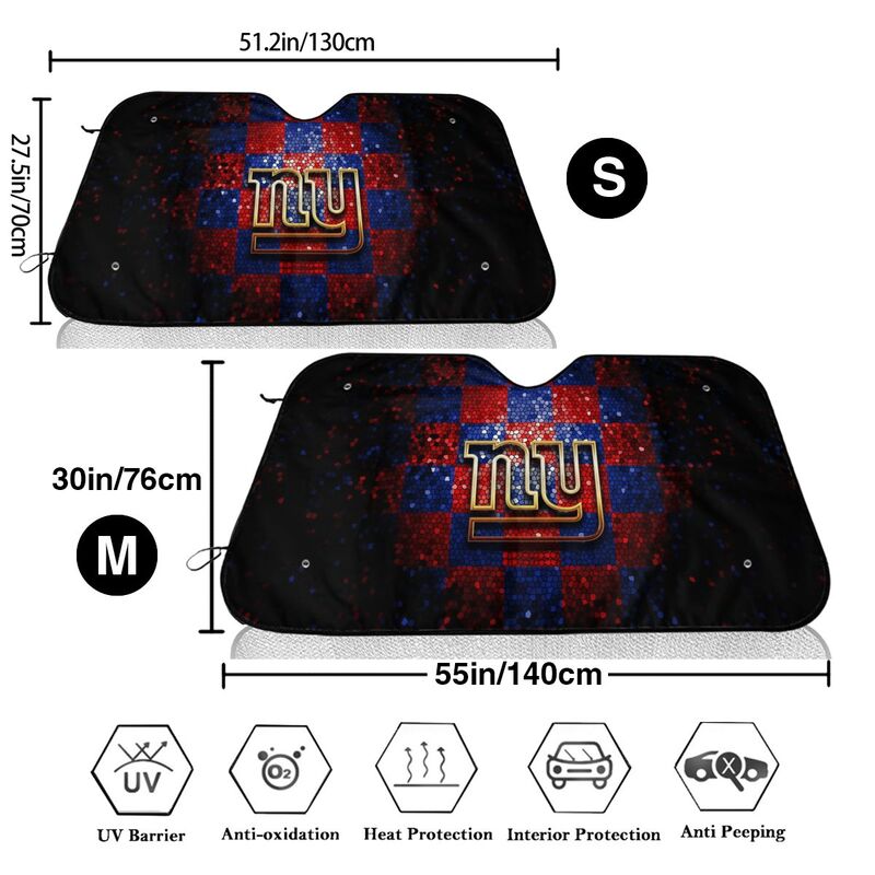 New York Giants 3 Print Car windshield sunshades suitable for front Car windshield sunshades