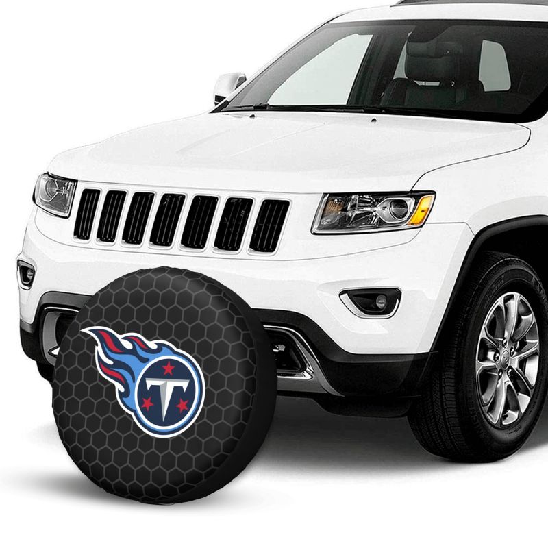 Tennessee Titans Grid printed car tire cover dustproof and waterproof tire cover