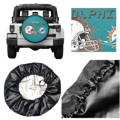 Miami Dolphins Print car tire protection cover car spare tire dust protection covers