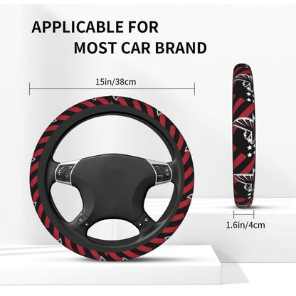 Atlanta Falcons 2 Printed breathable elastic steering wheel cover anti slip cover