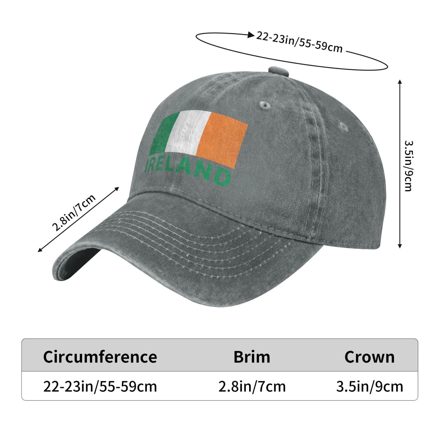 Flag Of Ireland Printed unisex baseball cap adjustable cap outdoor trucker hat veterans Gifts