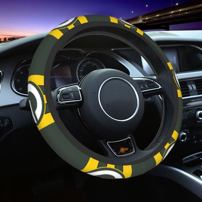 Green Bay Packers 3 Printed breathable elastic steering wheel cover anti slip cover