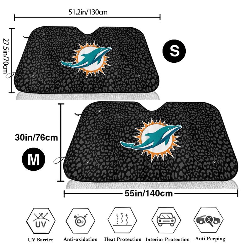 Miami Dolphins Printed Car windshield sunshades is suitable front Car windshield sunshades