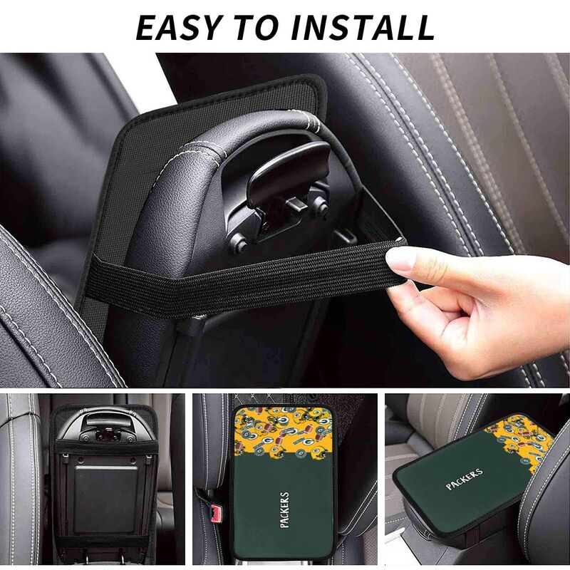 Green Bay Packers print Car center console armrest pad car armrest protective cover