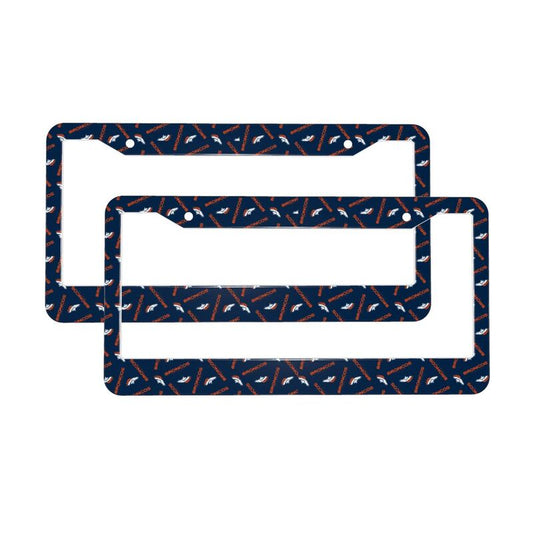 Denver Broncos Print front rear license plate holder circular hole license plate holder (one pair)