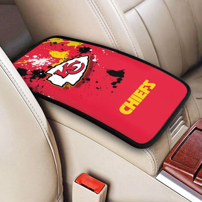 Car armrest box pad Kansas City Chiefs Printed central armrest box cushion protective pad