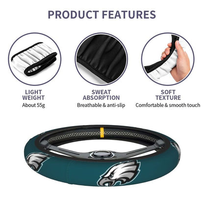Philadelphia Eagles 5 Printed breathable elastic steering wheel anti slip cover