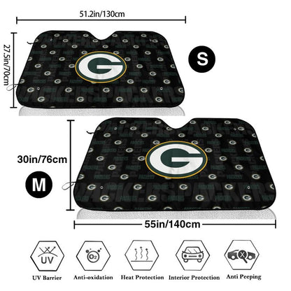 Green Bay Packers 2 Printed is suitable for front Car windshield sunshades Car windshield sunshades