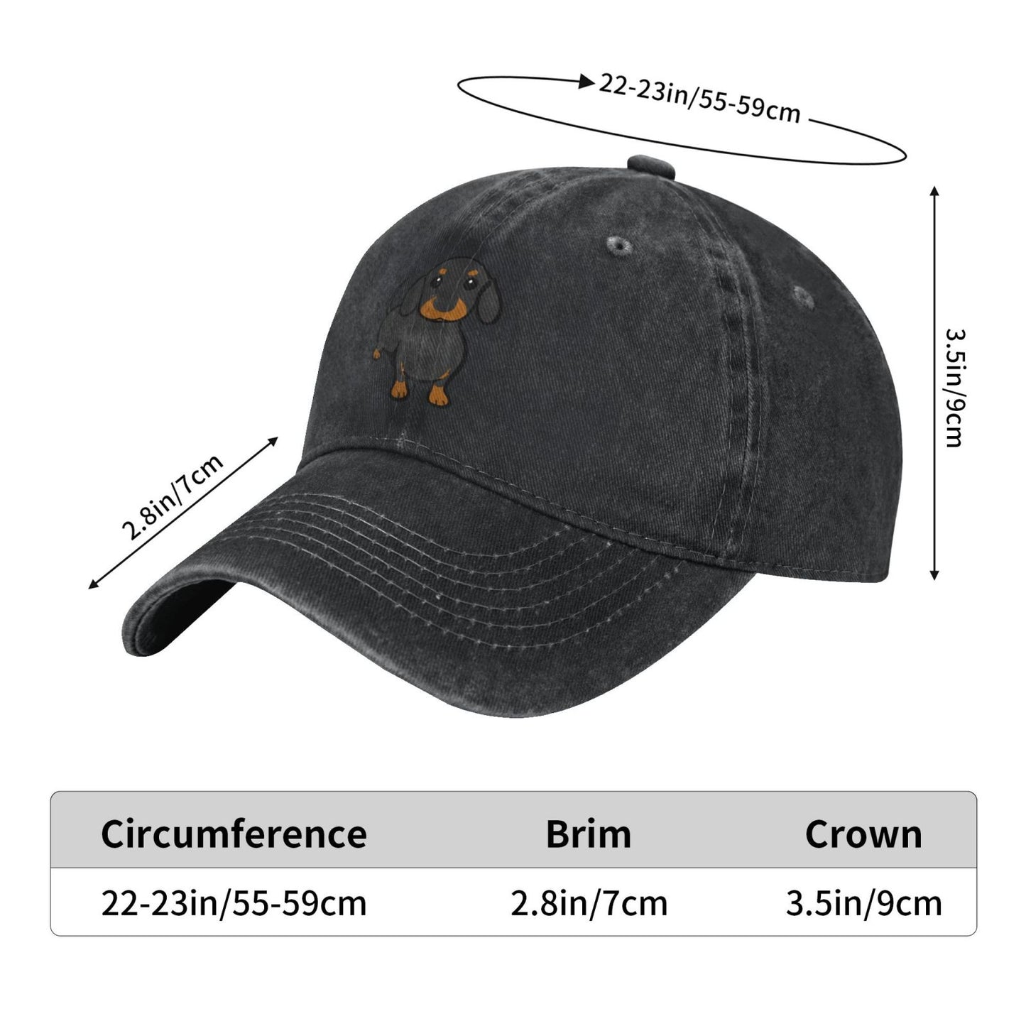 Cute Dachshund Dog Printed unisex baseball cap adjustable cap outdoor sun hats trucker hat